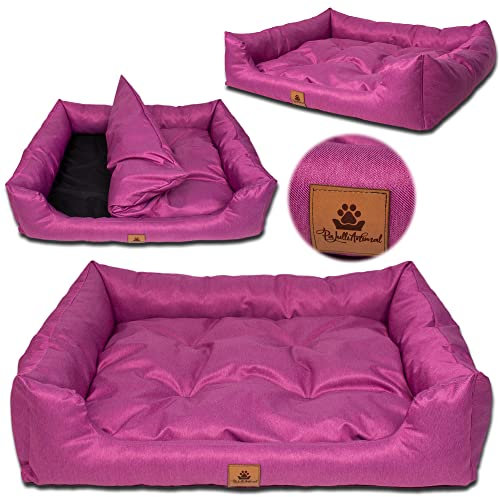 PaLulli Animal Hundebett Hundestall Abnehmbares Kissen Wasserdicht Maschinenwaschbar Weiches Polyester Haustierfreundlich Sehr langlebig 95x80x18cm Rosa