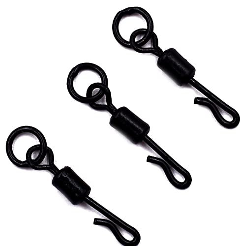 PHECDA PROFLY 50/100pcs Karpfen Angeln Wirbel mit Ring Quick Change Rolling Swivel with Welded Ring (Small(7#)-100pcs)
