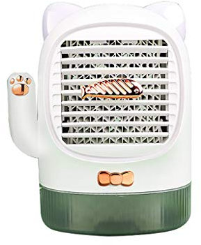 LGESR Portable Fan Cooling Portable Air Conditioner Fan Cute Desktop Fan USB Battery Rechargeable Mini Personal Desk Fan Air Conditioning Fan (3 Speed) Quiet for Home Office