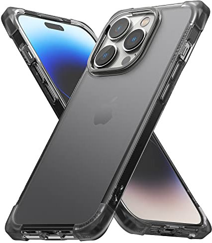 Ringke Fusion Bumper Case Compatible with iPhone 14 Pro Max 6.7-Inch Case, Square Shaped Advanced Edge Bumper Shockproof Drop Protection - Matte Smoke Black