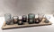 Grey Jewel Hurricane Tray Glass Candle Holder/Tea Light Holder/Vase/Romantic Glass Tea Light Candle Shade/Tealight holder Home Decoration Wedding Party