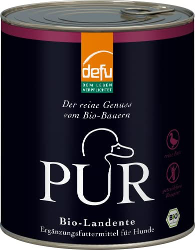 defu Hundefutter | 1 x 800 g | PUR Bio Landente | Premium Bio Nassfutter | Ergänzungsfuttermittel für Hunde