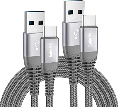 Bobeite Cable USB C,2Pack [1M+1M] 3.1A Cargador Tipo C Nylon Carga Rápida y Sincronización Cable USB C para Samsung S22 S23 S21 S20 S9 S8,Xiaomi Redmi Note 11 10 8 Pro 8T 9,Mi 12 11T Lite 10T 10 Pro