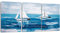 Artscope 3 Teilig Leinwandbilder mit Blauer Ozean und Segelboot Motiv Kunstdruck - Moderne Wandbild für Badezimmer Wohnzimmer Wanddekoration - 30 x 40 cm