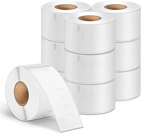 Doruimi 10 Rollen 36mm x 89mm Adressaufkleber,Kompatibel mit Dymo 99012 S0722400 Selbstklebende Etiketten für DYMO Label Writer 4XL 450 400 330 320 310 Twin Turbo Duo, Weiß(260 Etiketten/Rolle)