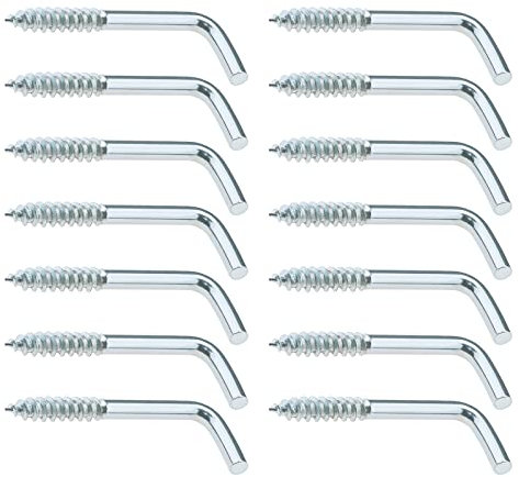 VGOL 100pcs L Gancio Vite Ganci a Vite in Acciaio Al Carbonio Viti a Forma di 7 Gancio ad angolo retto per Appendere Chiavi Corde di Trazione Abbigliamento 40x15mm