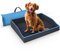 Bestlivings Faltbares Haustierbett für Kleine Hunde und Katzen - Blau - (60cm x 43cm) Reisebett - tragbares Hundebett mit stabilem Rahmen