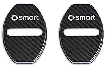 BRALEM 2 StüCk Auto TüRschloss Abdeckung Für Smart 453 451 450 Fortwo Forfour, Schutzriegelkappe Aufkleber Korrosionsschutz Kfz-Innenraumschutz ZubehöR,Carbon-451
