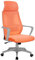 TRISENS Bürostuhl mit Lordosenstütze im Netzstoff-Design Schreibtischstuhl mit Wippfunktion ergonomischer Drehstuhl mit Einer verstellbaren atmungsaktiven Rückenlehne, Farbe:Grau/Orange