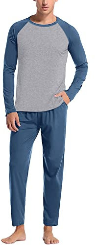 Pigiama Uomo Invernale Leggero Completo Pigiami Due Pezzi Pigiama Cotone Caldo Taglie Forti Pigiama Invernale Elegante Pigiama Pile Classico Autunno Pigiama Lungo