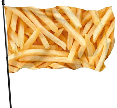Flagge 90X150cm Pommes Frites Gartenflaggen Witterungsbeständiges Hanging Flag Mit Metall-Ösen Garten Fahnen Für Draußen Home Drinnen