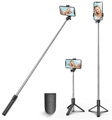 Bâton de Selfie, trépied 3 en 1, trépied Extensible avec Rotation à 360° et télécommande sans Fil détachable, Support Portable pour téléphone Portable Compatible avec iPhone, Android et Samsung