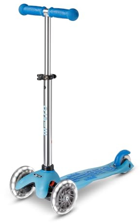 Micro, Mini Micro Deluxe Glow LED, 3-Rad-Kinderroller, 2–5 Jahre | Leuchtet im Dunkeln, Höhenverstellbarer Lenker, Leicht, Bewegungsaktivierte LED-PU-Rollen, Schweizer Entwicklung