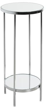 möbelando Blumentisch >52285< in chrom, Metall, Spiegel 5 mm - 66x28cm (HxD)