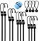 14er-Set Spanngummi mit Haken in 4 Längen & 4 Expander mit Kugel, Expander mit Haken, Hochbelastbare Gepäckspanner für Ladungssicherung, Camping, Motorrad, Möbeltransport, Anhängerplane & Dachträger