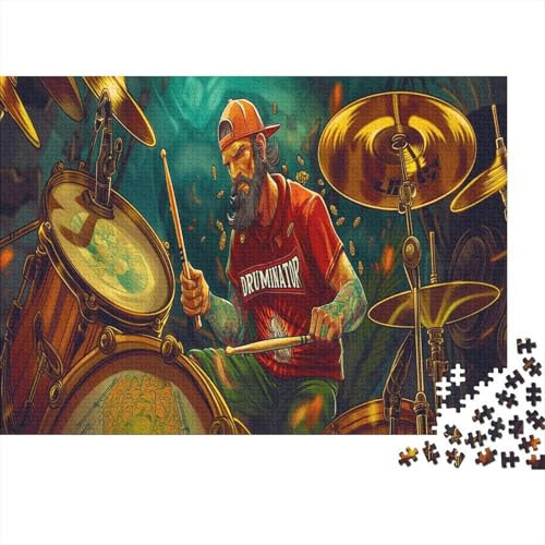 lihuogongsio Schlagzeuger Puzzle 1000 Teile Puzzle Für Erwachsene Schlagzeug Brain Challenge Geschicklichkeitsspiel Stress Abbauen Familien Herausforderndes Schöne Geschenkidee 1000pcs (75x50cm)