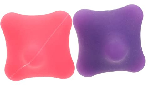 Handmassageball 2 Stück Silikon Sechseckig zur Finger Massage | Leichtes Handflächenmassagegerät, für Muskelbewegung und Übungen, Rosa und Lila im Praktischen