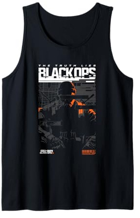 Call Of Duty The Truth Lies Black ops Silhouette Chest Logo Tank Top