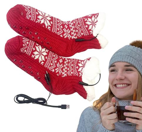 Calcetines con calefacción, calcetines eléctricos con batería recargable, calcetines calefactables para mujeres, hombres y mujeres, calcetines eléctricos de calefacción de suela completa para
