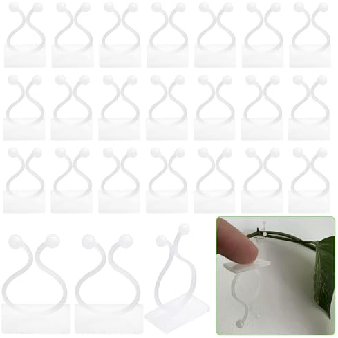 Cfcyhla 120 Stück Pflanzenclips(20mm+25mm), 2 Größen Pflanzen Clips Wand Pflanzen Wandhalterung Pflanzenklammern Pflanzenclips für Pflanzen Sicherung Unterstützt (Weiß)