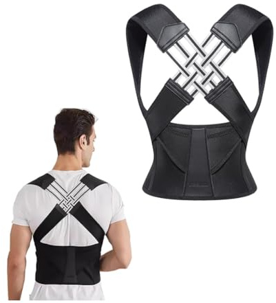 Haltungskorrektur Testsieger für Damen & Herren – Rückenstabilisator zur Körperhaltung korrigieren, Posture Corrector für Aufrechte Rückenhaltung(Black,M)
