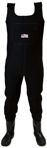 Abu Garcia Neoprene Fishing Waders - Wasserdichte Wathose mit integrierten Stiefeln und Filzsohlen für maximalen Grip, isoliert für Kaltwasserfischen, Waten und Outdoor-Aktivitäten XL 46/47
