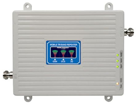 Qerwsdty 2G 3G 4G 5G Signalverstärker Tri-Band-Verstärker 900 1800 2100 MHz GSM WCDMA LTE Signalverstärker Repeater EU Stecker