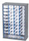 Küpper Kleinteilemagazin 50098, 37 Schubladen, pulverbeschichtetes Stahlblech, 320 x 470 x 140 mm, geeignet zur Wandmontage (Hellgrau)