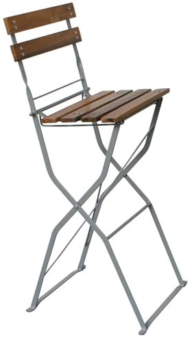 Mojawo Biergartenstuhl Klappsessel Barhocker Hochstuhl 42x48x107cm Gartenstuhl Klappstuhl Akazienholz Stahl pulverbeschichtet