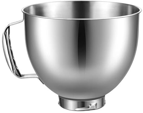 Mixer Bowl，1 Piece Bowl Silver Replacement，Compatible for Kitchenaid，4.5-5 Quart Tilt Head Stand Mixer Mixer Bowl