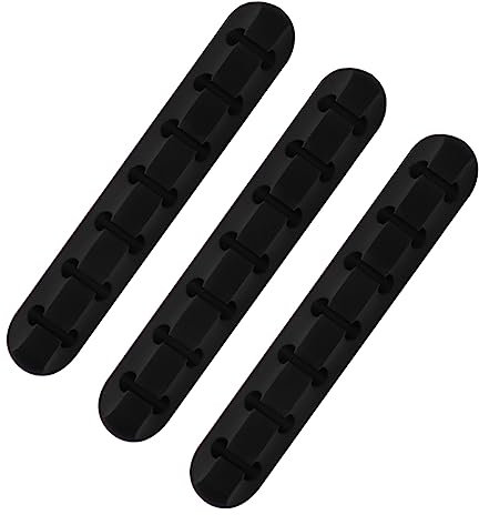 Uonlytech 3 Pezzi Organizzatore Per Cavi Da Scrivania Sotto Il Braccio Della Scrivania Copricavo Per Ufficio Casa Adesivo Per Riporre I Cavi Colore Nero