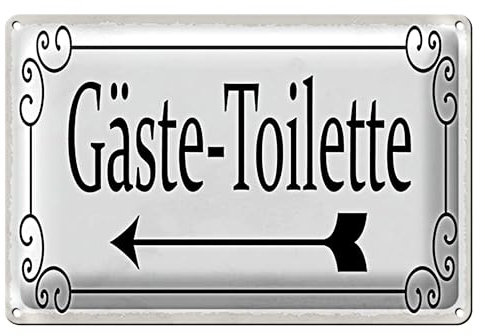 Vintage Blechschild | Gäste-Toilette | Nostalgisches Design | 18 cm x 12 cm