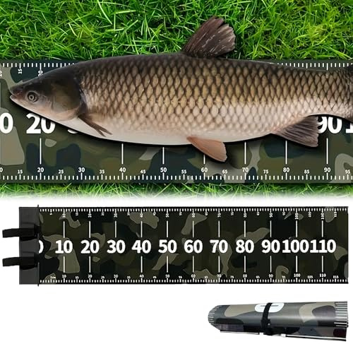 MINGZE Fishing Maßband 118*30cm, Maßband Angeln mit Anschlag Fisch Maßband Abhakmatte Angeln, Roll-Up Measuring Tape zum Fische Messen leicht zu transportieren und zu reinigen