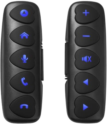 Wouueso Universelle Bluetooth10-Tasten-Multifunktions-Fernbedienung für das Lenkrad, Kabellos, Android, für Autoradio, DVD, Multimedia