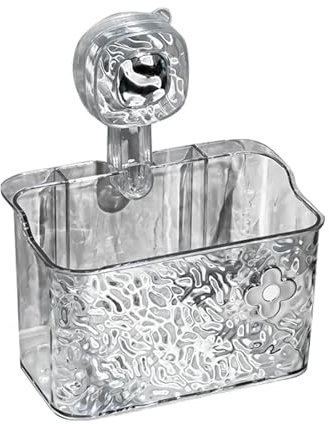 Dgayaeic Étagère à Ventouses pour Douche, Étagères à Ventouses pour Salle de Bain, Panier De Bain Murale Avec Trous De Filtre À Eau Support D Angle Ondulé Pour Carrelage Cuisine Chambre Douche