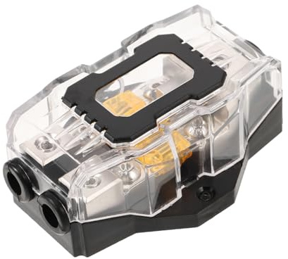 GALPADA Portafusibili per Auto Audio Supporto Fusibile per Amplificatore Ottone Massiccio con Copertura Trasparente Protezione Alta Potenza per Audio Veicolare