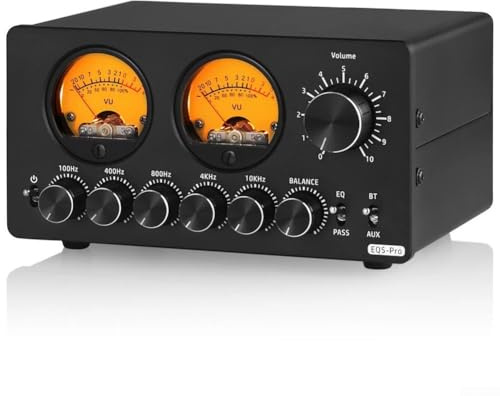 EQ5PRO 5-Band Stereo Equalizer Preamp Mit Bluetooth-Eingang Echtzeit-VU-Meter Bypass-Modus Für Präzise Klangregelung Kompaktes Metallgehäuse Audio-Anpassung Zuhause Studio