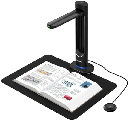 VIISAN K48 Pro Buchscanner A3, 48MP Ultra-HD Kamera, KI-Buchseiten-Glättung (Curve-Flattening), OCR-Texterkennung, 4K Visualizer, Dokumentenkamera für Lehrer & Archivierung, Windows & macOS