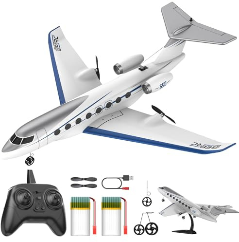 DEERC G650 RC Plane Private Jet,3-CH Remote Control Airplane Toys,2.4GHz 6-axis Gyro Stabilizer RTF Hobby Glider Aircraft Plane Easy to Fly for Beginners Kids Adults