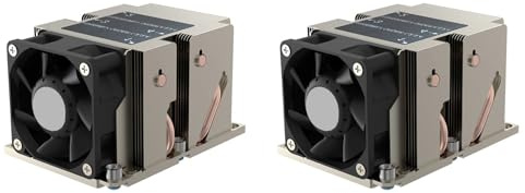 Tumintu 2X LGA3647-2U-R83 Kühler 240 W für LGA 3647 Schmaler Kühler 2U Kühlkörper 4 Heatpipes Seitlich Ausblasender Lüfter