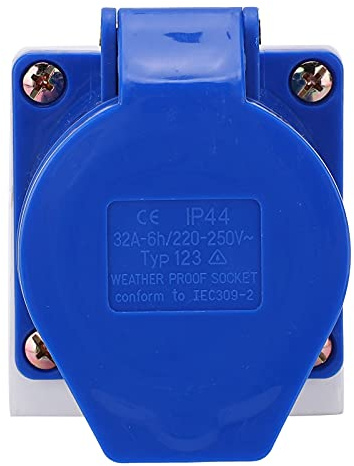 Generic Toma Industrial Monofásica Monofásica IP44 32A 220-250V para Aeropuertos y Metalurgia ABS de