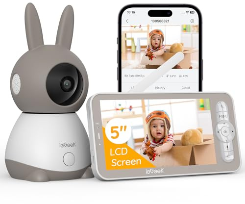 ieGeek Babyphone 2K 5 WLAN PTZ 360° Nachtsicht, App, Bewegungserkennung | automatischer Verfolgung, Weinerkennung, App-Steuerung, Temperaturanzeige