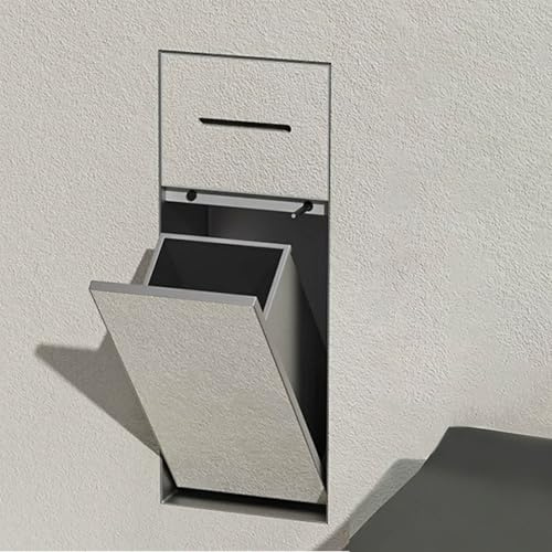 Nicchia Doccia Incasso Portarotolo da Incasso Salvaspazio, Nicchia a Parete con Cestino Estraibile, Pronta per La Piastrellatura, Piccola Nicchia per Carta Igienica Nella Doccia(Gray)