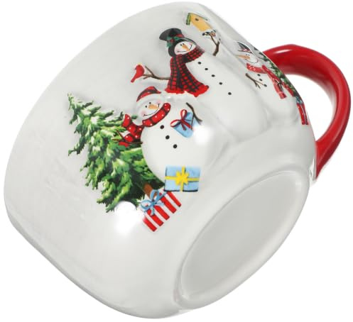 BESTOMZ Tazza Natalizia in Ceramica da 550ml Motivo a Rilievo, Tazza per Colazione Design Creativo e Decorazione Delicata, per Caffè e Cereali a Natale
