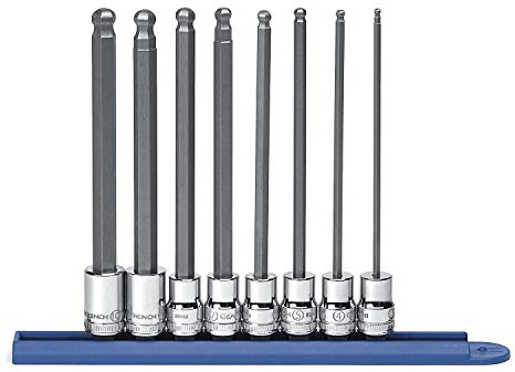 KD Tools KDT80573 8 Piece 3/8 Inch Drive Metric Long Ball Hex Bit Socket Set