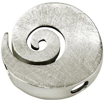SILBERMOOS Damen Anhänger große Spirale Kreis rund offen gebürstet 925 Sterling Silber