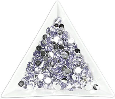 500pcs 5mm Flat Back Resin Rhinestones Bling Crystal Diamantes for Nail Art & Craft (5mm, Lilac)