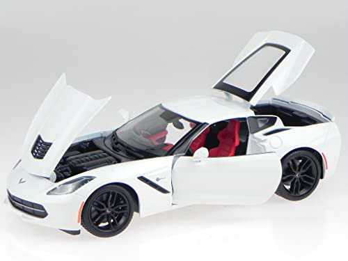 Maisto Chevrolet Corvette C7 Stingray 2014 Weiss Modellauto 31677 1:18