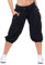 Malito Femme Pantalon Harem Court Ceinture Baggy Aladin Yoga 3416 (Noir)