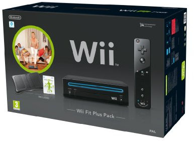 NINTENDO WII BLACK CONSOLE WITH WII FIT PLUS & BLACK BALANCE BOARD PACK